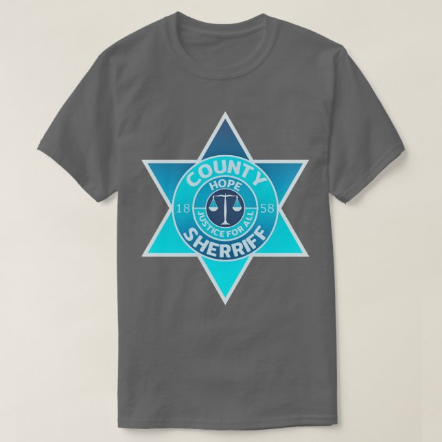 County Sheriff Badge Hope Rambo First Blood T-Shirt (Design Front)