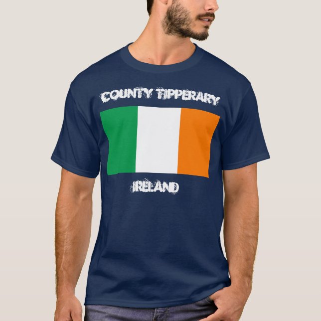 County Tipperary, Ireland with Irish flag T-Shirt (Front)