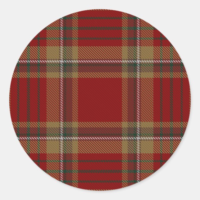 County Tyrone Irish Tartan Classic Round Sticker (Front)