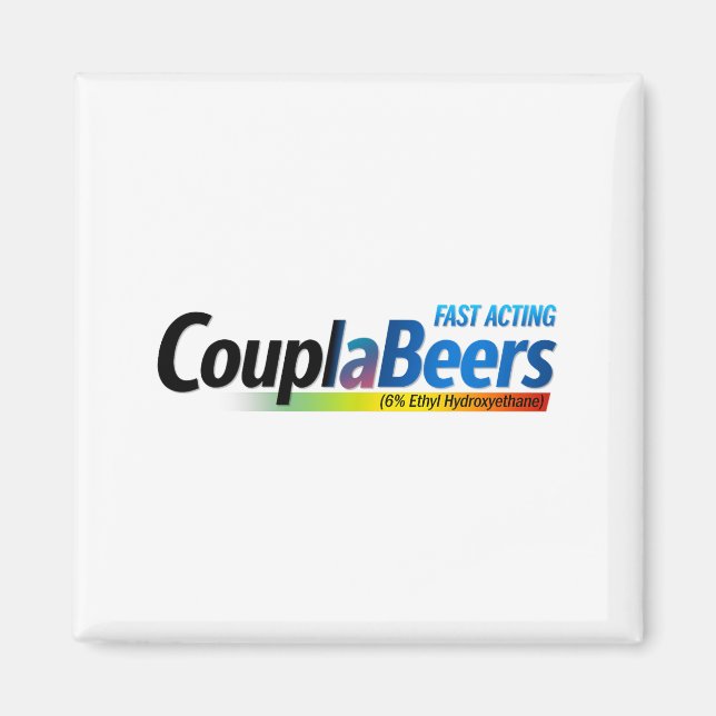 Couplabeers Couple Of Beers Funny Meme Fast Acting Magnet (Front)