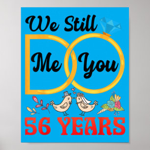 Couple 56th Wedding Anniversary Married 56 Years Poster