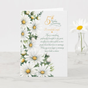 Couple 5th Anniversary Sentimental Daisies Card