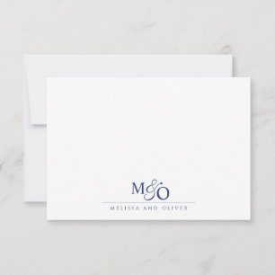 Couple Ampersand Blue Monogram Card