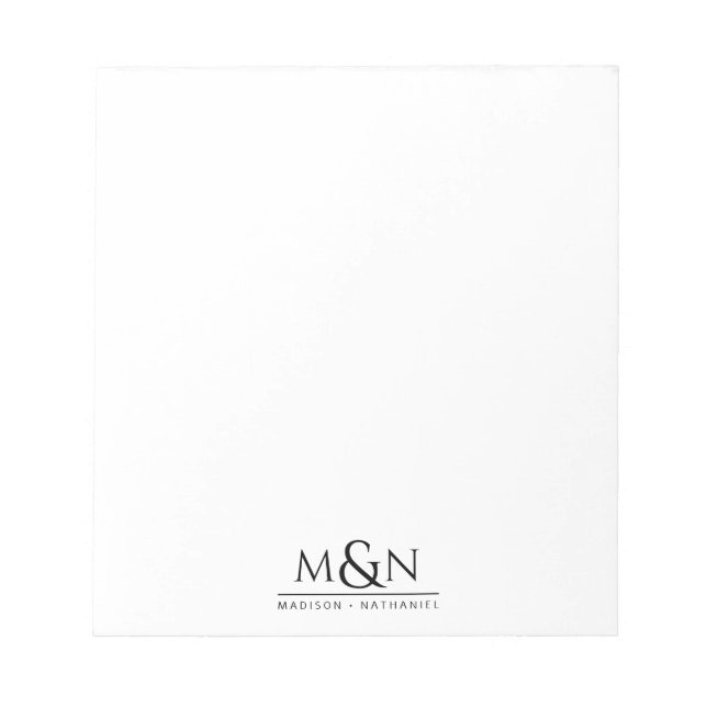 Couple Ampersand Monogram Notepad (Front)