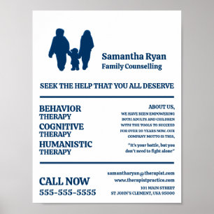 Couple and Child Design, Psychotherapist, Therapy Poster