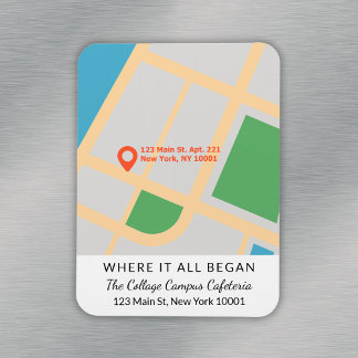 Couple Anniversary Keepsake Where It All Began Map Magnet