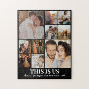 Couple Anniversary Photo Collage 10 Pictures 11x14 Jigsaw Puzzle