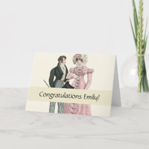 Couple Antique Wedding 1823 Man Woman Fashion Card