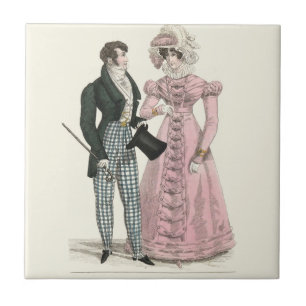 Couple Antique Wedding 1823 Man Woman Fashion Tile