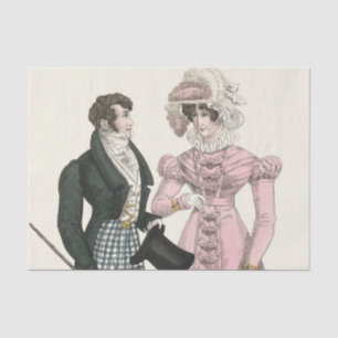 Couple Antique Wedding 1823 Man Woman Fashion Tissue Paper