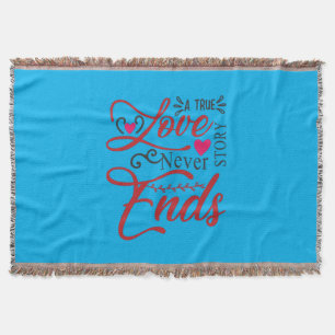 Couple Art A True Love Story Never End Throw Blanket