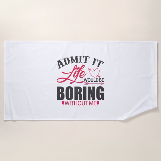 Couple Art Admit It Life Beach Towel (Front)