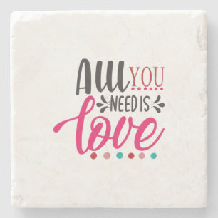 Couple Art All You Need Is Love Stone Coaster