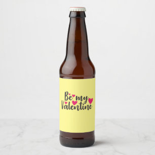 Couple Art Be My Valentine Beer Bottle Label