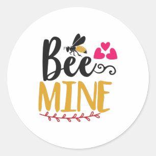 Couple Art Bee Mine Classic Round Sticker