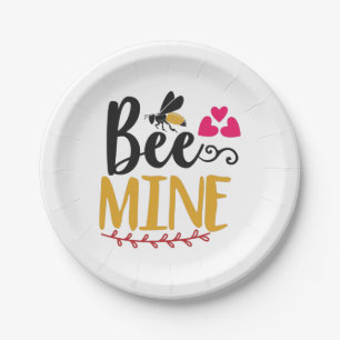 Couple Art Bee Mine Paper Plate