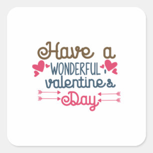 Couple Art Have A Wonderful Valentine's Day Square Sticker