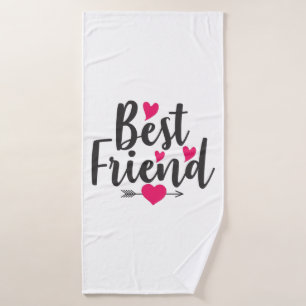 Couple Art Heart Best Friend Bath Towel
