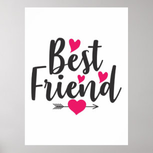 Couple Art Heart Best Friend Poster