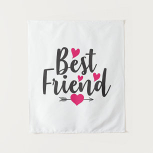 Couple Art Heart Best Friend Tapestry