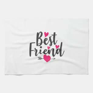 Couple Art Heart Best Friend Tea Towel