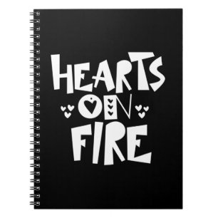 Couple Art Hearts On Fire Notebook