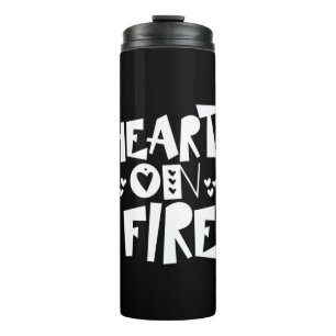 Couple Art Hearts On Fire Thermal Tumbler