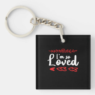 Couple Art I Am So Loved Key Ring