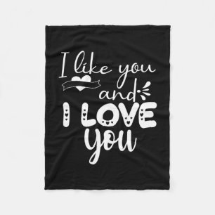 Couple Art I Like You And I Love You Fleece Blanket