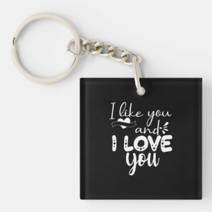 Couple Art I Like You And I Love You Key Ring