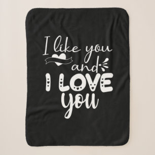 Couple Art I Like You And I Love You Sherpa Blanket