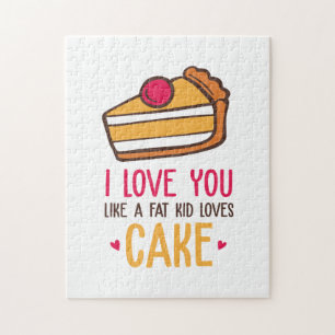 Couple Art I Love You Like A Kid Loves Cake Jigsaw Puzzle