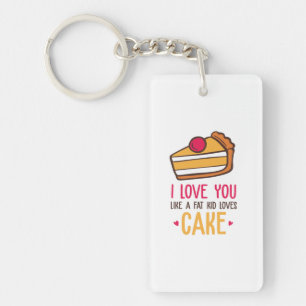 Couple Art I Love You Like A Kid Loves Cake Key Ring