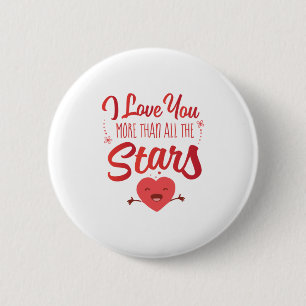 Couple Art I Love You More Than All The Stars 6 Cm Round Badge