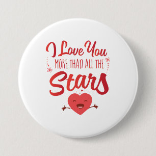Couple Art I Love You More Than All The Stars 7.5 Cm Round Badge