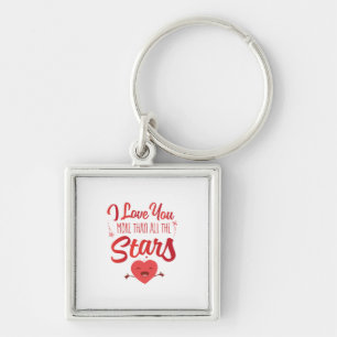 Couple Art I Love You More Than All The Stars Key Ring