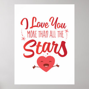 Couple Art I Love You More Than All The Stars Poster