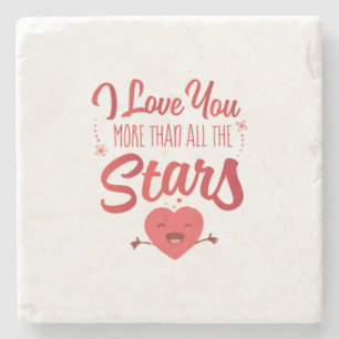 Couple Art I Love You More Than All The Stars Stone Coaster