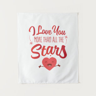 Couple Art I Love You More Than All The Stars Tapestry