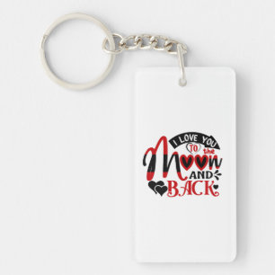 Couple Art I Love You To The Moon Key Ring