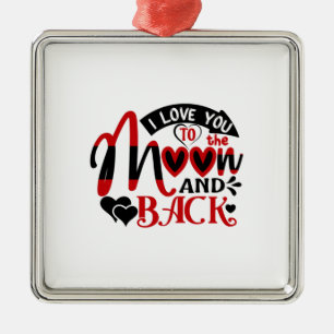 Couple Art I Love You To The Moon Metal Tree Decoration