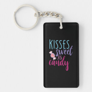 Couple Art Kisses Sweet As Candy Key Ring