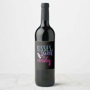 Couple Art Kisses Sweet As Candy Wine Label