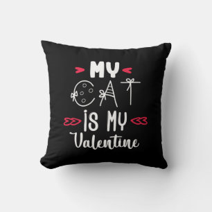 Couple Art My Cat Is My Valentine Cushion
