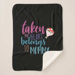 Couple Art My Heart Belongs To Mommy Sherpa Blanket