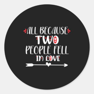 Couple Art Two People Feel In Love Classic Round Sticker