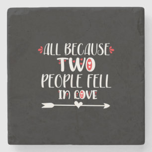 Couple Art Two People Feel In Love Stone Coaster