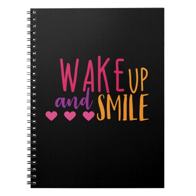 Couple Art Wake Up And Smile Notebook (Front)