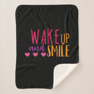 Couple Art Wake Up And Smile Sherpa Blanket