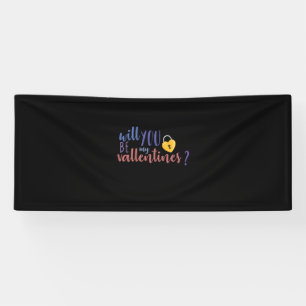 Couple Art Will You Be My Valentine Banner